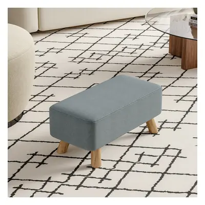 Rectangular Tofu-shaped Footrest with Solid Wooden Legs