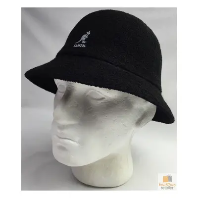 (Black, L) KANGOL Bermuda Casual Bucket Hat Terry Towelling 0397BC Summer Sun Brim Cap - Tarum