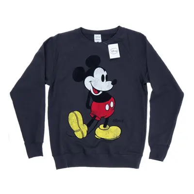 (S, Dark Heather) Disney Womens/Ladies Mickey Mouse Classic Kick Sweatshirt