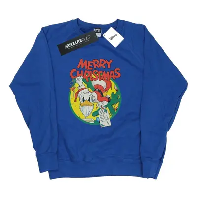 (XL, Royal Blue) Disney Womens/Ladies Donald Duck Merry Christmas Sweatshirt