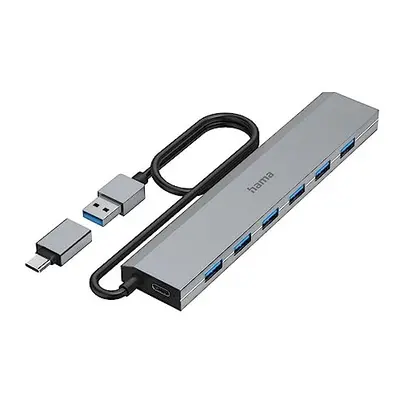 USB Hub Ports USB-A and USB-C Port with Power Supply, 7x USB-A for Mouse, Keyboard, External Har