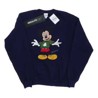 (XL, Navy Blue) Disney Womens/Ladies Mickey Mouse Christmas Jumper Sweatshirt