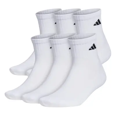 adidas Mens Athletic cushioned Quarter Socks (6-Pair) WhiteBlack Lar