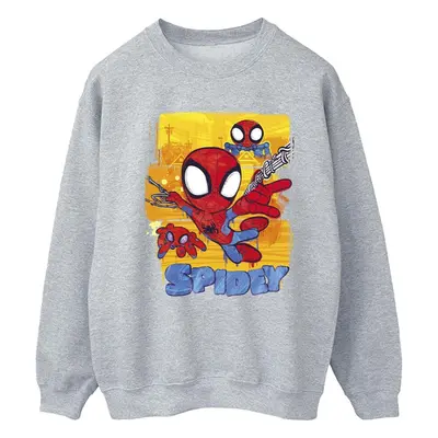 (5XL, Sports Grey) Marvel Womens/Ladies Spidey And His Amazing Friends Flying Sweatshirt