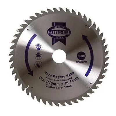 Faithfull FAIZ21648Z Circular Saw Blade x 30mm x 48T Zero Degree