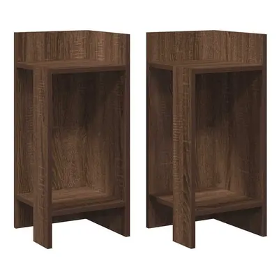 (brown oak, pcs) vidaXL Side Tables with Shelf Hallway Tea End Table Centre Accent Sofa Table