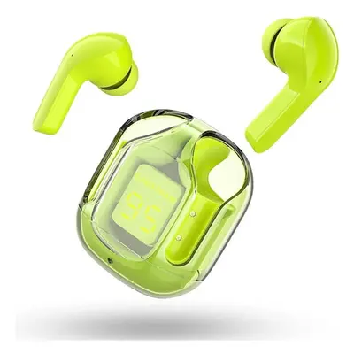 (Green) Bluetooth 5.3 Earbuds,Noise Reduction Headphones with Transparent Machine Compartment To