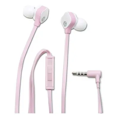 Hp In-Ear Earphones Stereo Flat Cable 3.5mm Jack In-Line Volume Pink H2300