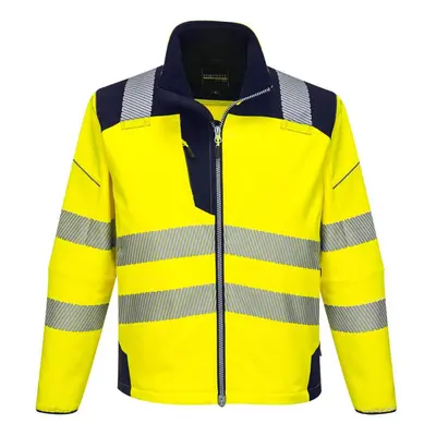 (M, Yellow/Navy) Portwest Mens PW3 Softshell Hi-Vis Jacket