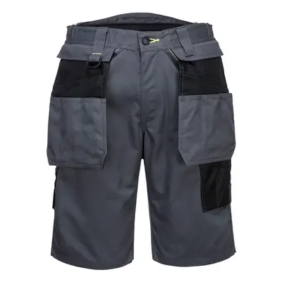 (34R, Zoom Grey/Black) Portwest Mens PW3 Holster Pocket Shorts