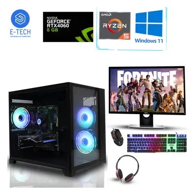 Gaming PC Bundle AMD Ryzen 7600 32GB DDR5 8GB RTX 1TB M.2 Win11