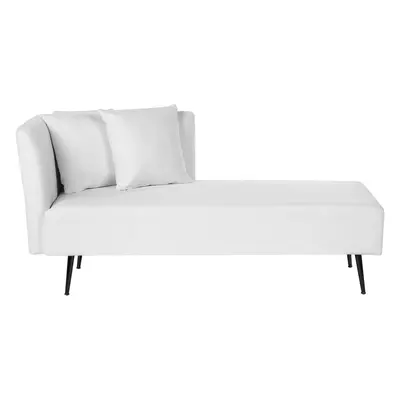 Left Hand Fabric Chaise Lounge White RIOM