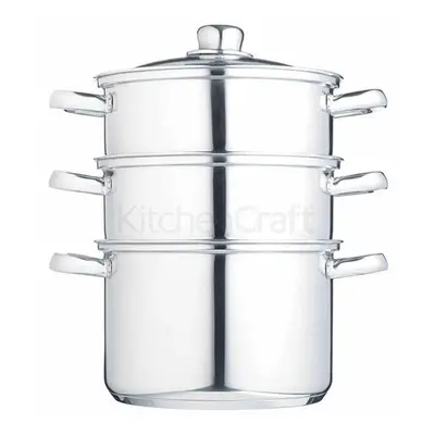 KitchenCraft Stainless Steel Three Tier 22cm Steamer