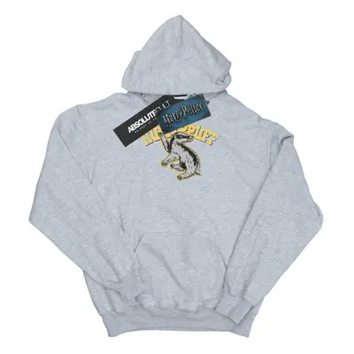 (9-11 Years, Sports Grey) Harry Potter Girls Hufflepuff Sport Emblem Hoodie