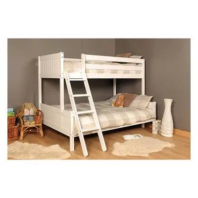 (White) Islington Triple Wooden Bunk Bed with Kerri Mattresses