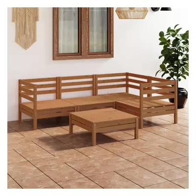 vidaXL Garden Lounge Set Outdoor Lounge Set Piece Solid Pinewood Honey Brown