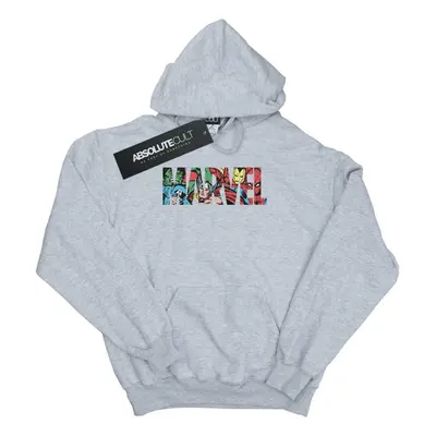 (9-11 Years, Sports Grey) Marvel Comics Boys Logo Character Infill Hoodie