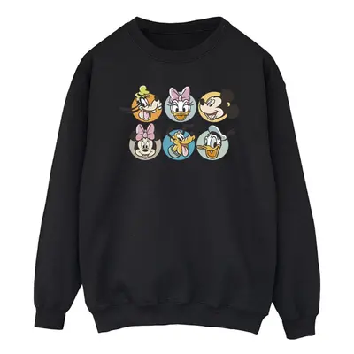 (XL, Black) Disney Mens Mickey Mouse And Friends Faces Sweatshirt