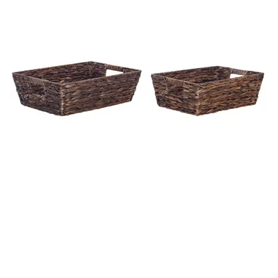 Set of Water Hyacinth Baskets Brown PANDZ