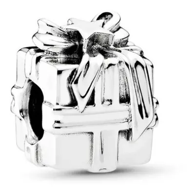 Pandora Gleaming Gift Charm Sterling Silver Box with Star Bow