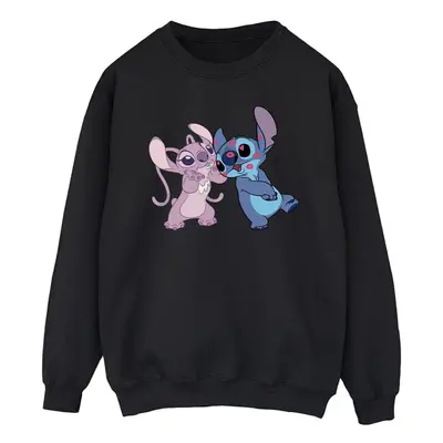 (M, Black) Disney Mens Lilo & Stitch Kisses Sweatshirt