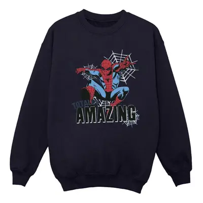 (L, Navy Blue) Marvel Mens Spider-Man Amazing Sweatshirt