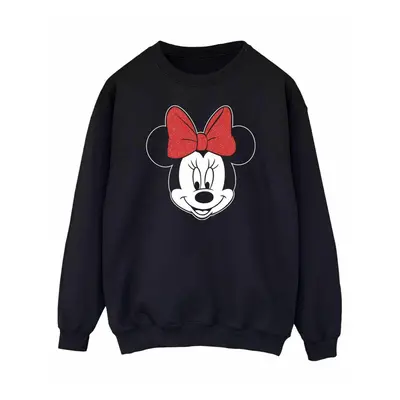 (S, Black) Disney Womens/Ladies Minnie Mouse Head Cotton Sweatshirt