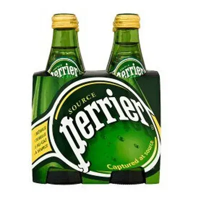 Perrier Sparkling Natural Mineral Water Glass 4x330ml (Pack of 24)