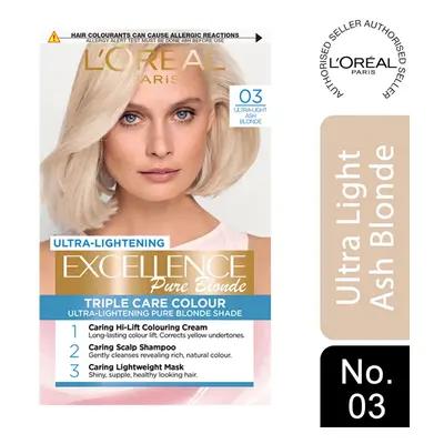 L'Oreal Excellence Creme Permanent Hair Dye, Ultra-Light Ash Blonde