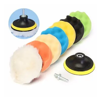 8Pcs Inch Sponge and Woolen Polishing/Buffing Pad Kit For Car Polisher