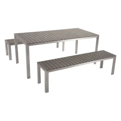 Garden Dining Set NARDO 180x90x75 cm Grey