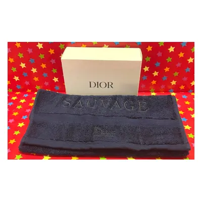 Christian Dior SAUVAGE SERVITTE Towel Dark Navy Blue Cotton 23x12 size