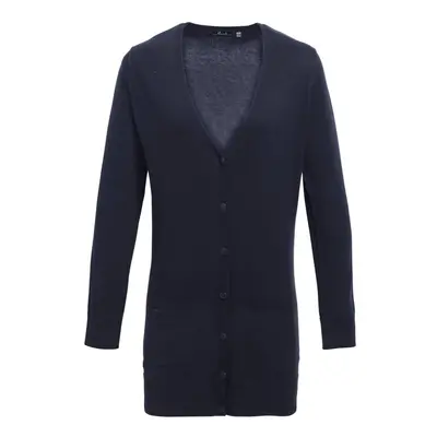 (8 UK, Navy) Premier Womens/Ladies Longline V Neck Cardigan