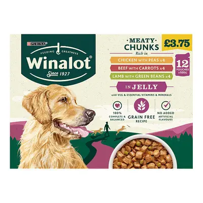 WINALOT Adult Dog Food Pouch Mixed in Jelly 12x100g