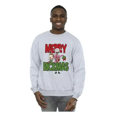 (M, Sports Grey) Rick And Morty Mens Merry Rickmas Sweatshirt