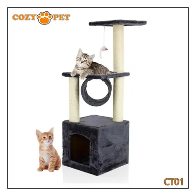 Cat Tree By Cozy Pet Sisal Scratching Post Kitten Cat Trees CT01-Dark Grey