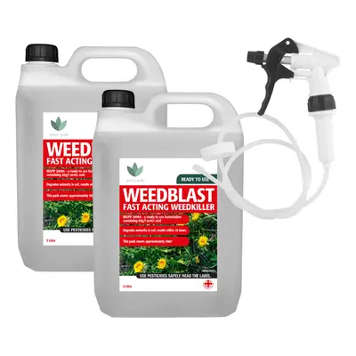 Weedblast Fast Acting Weedkiller 2x5L plus Long Hose Trigger