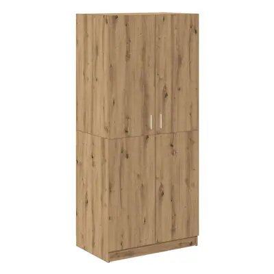 (artisan oak) vidaXL Wardrobe Clothing Cabinet Hanger Clothes Organiser Unit Engineered Wood