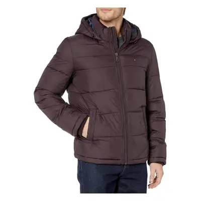 Tommy Hilfiger Mens Hooded Puffer Jacket Port Large