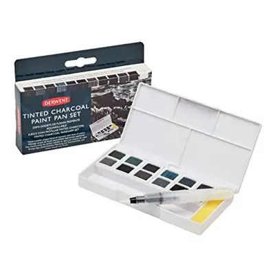 Derwent Tinted Charcoal Paint Pan Set, Paints, Professional Quality, Water Soluble, Blendable, P