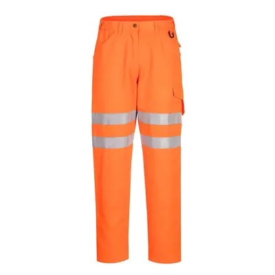 (40R, Orange) Portwest Mens Eco Friendly Hi-Vis Safety Work Trousers