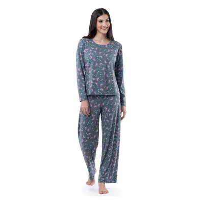 Fruit of the Loom Women's Long Sleeve Tee and Pant Piece Sleep Set