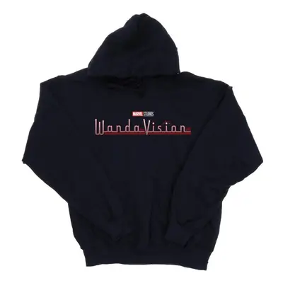 (L, Navy Blue) Marvel Mens WandaVision Logo Hoodie