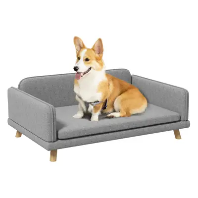 PawHut Dog Sofa Bed with Legs, Water-Resistant Fabric for Medium Dogs - Grey