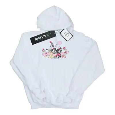 (M, White) Disney Womens/Ladies Mickey Mouse Love Friends Hoodie