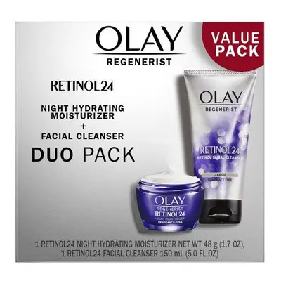 Olay Retinol Duo Pack, Cleanser 5.0 fl oz, Moisturizer 1.7 oz