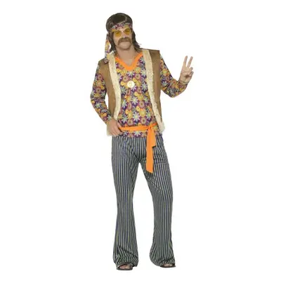 Smiffy's 44680m 60's Singer Costume Male With Top Waistcoat (medium) - hippy hippie fancy dress 