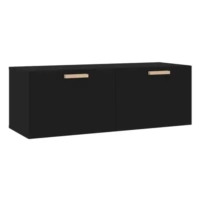 (Black) vidaXL Wall Cabinet Hanging Storage Cabinet Wall Cupboard Engineered Wood