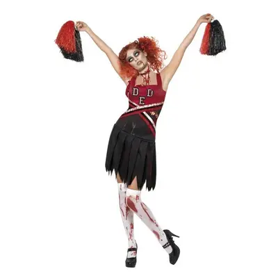 Smiffy's Adult Women's High School Horror Cheerleader Costume, Dress And Pom - costume halloween