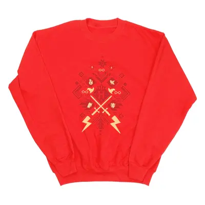 (3XL, Red) Harry Potter Mens Christmas Fair Isle Sweatshirt